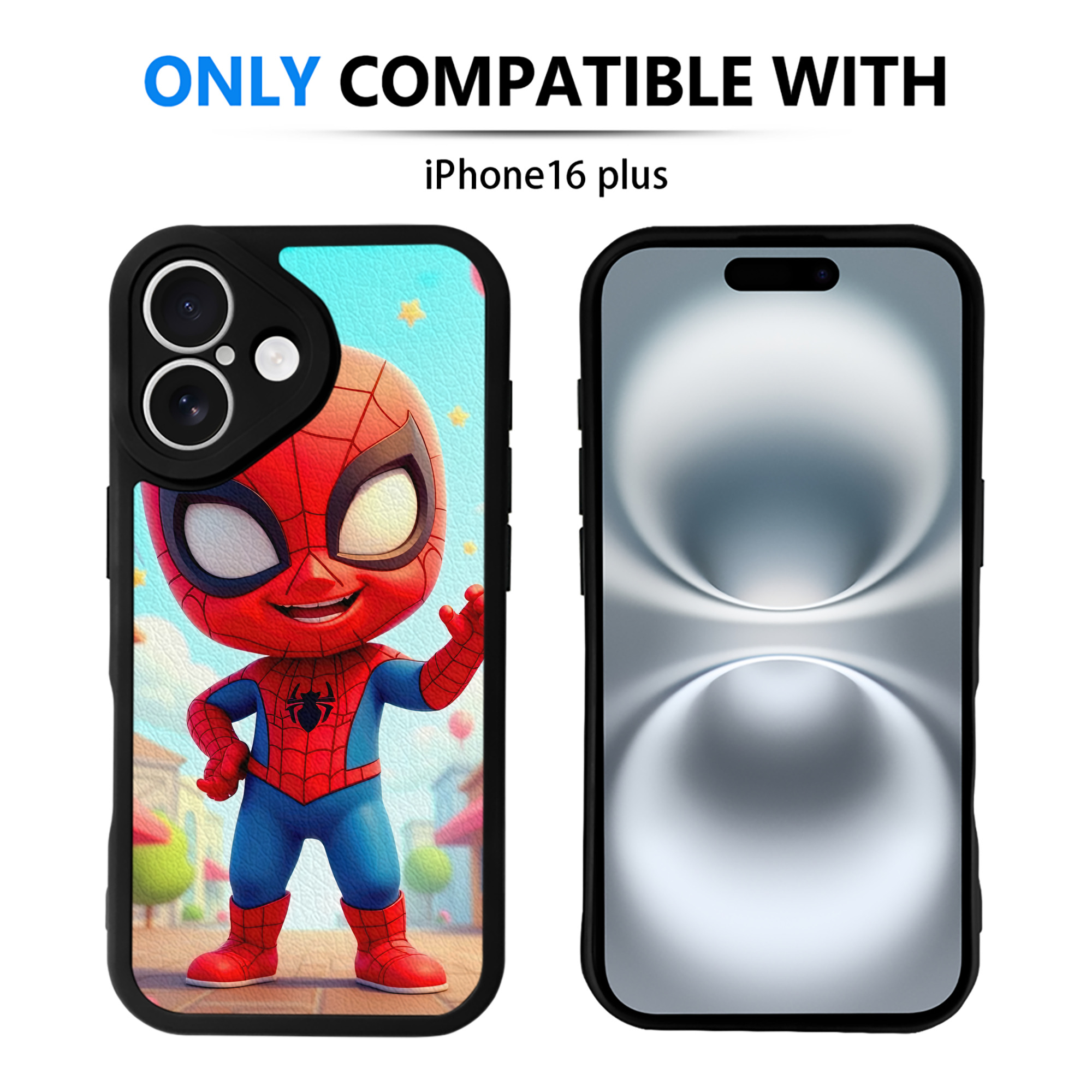 Spider Man スパイダーマン 【iPhone 16シリーズ対応】シリコンスマホケース（レザー調） 材質：シリコン